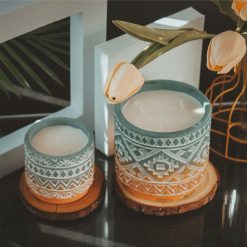 Hủ đựng nến Vintage họa tiết Tribal